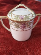 Antique Nippon Hand Painted Porcelain Two-Handled Cake Plate with Gilt Moriage Scrollwork and Floral Enamel Decoration — listing 2
