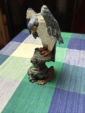 Peregrine Falcon Sculpture on Falconry Glove & Wood Base — listing 3