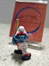 Vintage Smurf Baseball Players Set of 2 - Catcher and Batter PVC Figures — listing 3