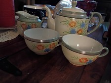 Hand Painted Japanese Lusterware Tea Set Cherry Blossom Motif — listing 4