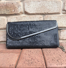 Vintage Glomesh Black Metal Mesh Evening Clutch with Gold-Tone Frame — listing 3