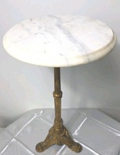 Antique Victorian Eastlake Marble-Top Parlor / Side Table with Turned Center Finial — listing 4