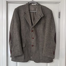 Vintage Harris Tweed Brown Wool Sport Coat, Tailored by Nudelman Bros, Two-Button Blazer — listing 2