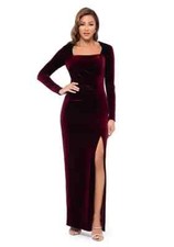 Xscape Emerald Green Velvet Ruched Sleeveless Evening Gown, Size 16 — listing 3