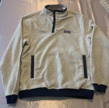 Men's Gray Sweater-Knit Fleece Quarter-Zip Pullover with Navy Contrast Collar — listing 5