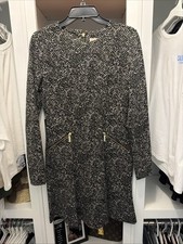 Michael Kors Navy Blue Belted Zip-Front Shirt Dress, Size L — listing 5