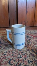 Vintage Blue Stripe Stoneware Crocks and Tankard Mug Set of 3