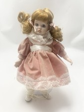 Anco Vintage Porcelain Doll in Red Velvet Cape with Faux Fur Trim, 15 inch — listing 4