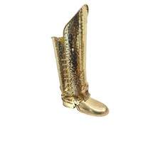 Decorative Pierced Metal Boot-Form Umbrella Stand / Vase Holder — listing 6