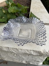 Indiana Glass Diamond Point 7" Square Ruffled Sawtooth Edge Plate — listing 2