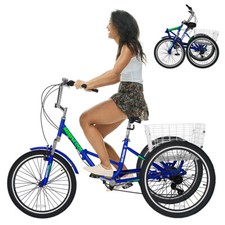 MOONCOOL Adult Tricycle 7-Speed Trike Cruiser with Rear Basket, 20" Tires — listing 2
