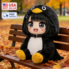 Character Plush Doll with Orange Mohawk, Black Leather Jacket & Skull Design — listing 4