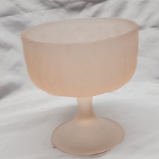 Vintage Pink Depression-Style Glass Oval Serving Tray with Frosted Wild Rose Floral Relief — listing 4