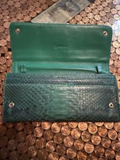 Vintage Genuine Python Snakeskin Trifold Clutch Wallet with Snap Closure — listing 4