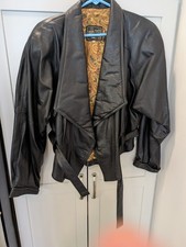 Peruzzi Made in Italy Men's Black Leather Blazer Jacket, Three-Button — listing 5