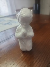 Praying Angel Figurine with Floral Trim and Feathered Wings — listing 4