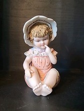 Set of 3 Vintage Bisque/Chalkware Baby Figurines (Piano Babies) in Diapers — listing 6