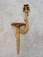 Vintage Gold Rococo Ornate Wall Candle Sconce, Molded Resin/Syroco Style — listing 2