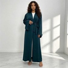 Modest Maxi Abaya Dress with Navy Contrast Yoke and Floral Appliqué — listing 4