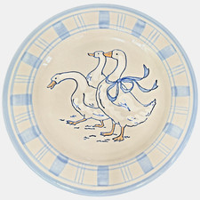 Hand-Thrown Stoneware Canister Set with Blue Goose Motif (5 Lidded Crocks + Handled Bowl) — listing 5