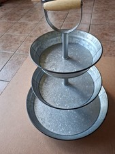 3-Tier Galvanized Metal Woven Basket Storage Stand with Wrought Iron Frame — listing 4