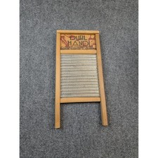 Vintage Wooden Frame Washboard with Corrugated Aluminum Rubbing Surface — listing 3