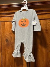 Mud Pie Halloween baby outfit Baby Girl Halloween 3-Piece Outfit - 'Boo' Bodysuit, Candy Corn Leggings & Headband, 6-9 Months — listing 2