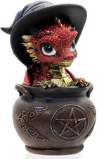 Purple Baby Dragon Figurine Holding Glass Crystal Ball — listing 6