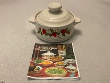 Hand-Painted Ceramic Covered Casserole Dish with Strawberry Finial — listing 5