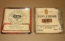 Group of Decorative Italian Wine Bottle Label Tile Coasters/Plaques with Wax-Sealed Wine Bottles — listing 4