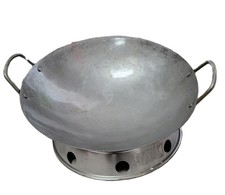 Hand-Hammered Carbon Steel Round-Bottom Wok with Riveted Side Handles — listing 5