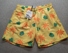 Free Planet Men's Tropical Palm Print Swim Trunks, Size Small — listing 3