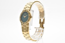 Vintage Gucci Ladies Quartz Watch with Green-Red-Green Signature Web Dial, Roman Numeral Bezel