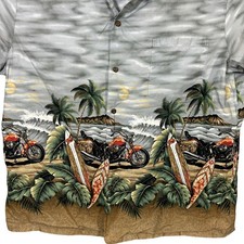 KY's Made in Hawaii Motorcycle Chopper Palm Tree Hawaiian Aloha Shirt, Size XL — listing 5