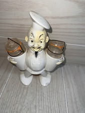 Vintage 1950s Red Plastic Chef Figural Salt and Pepper Shaker Holder — listing 4