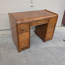 Art Deco Waterfall China Cabinet with Tambour Sides and Roll-Top Compartment — listing 4