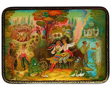 Russian Palekh Lacquer Box "Scarlet Flower" Hand-Painted Miniature — listing 3