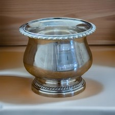 Silver Serving Piece Edge with Hallmarks and Maker's Mark, Gadrooned Border — listing 2
