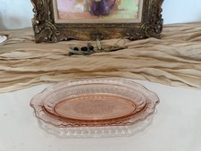 Anchor Hocking Mayfair Open Rose Pink Depression Glass Divided Relish Dish — listing 2