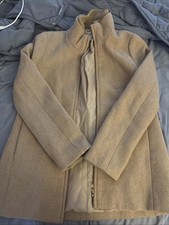 J.Crew Women's Oatmeal Wool-Blend Asymmetric Zip Funnel-Neck Coat, Size 8 — listing 2
