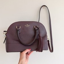 Kate Spade New York Small Doom Satchel in Chambray Denim with Plaid Handles — listing 2