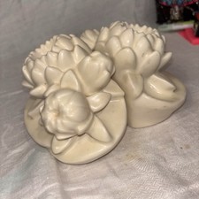 Rookwood Pottery White Lotus Flower Bookend, dated 1925 — listing 6
