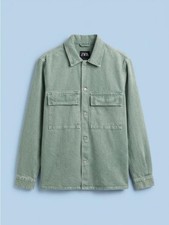 Zara Green Cotton Button-Up Overshirt / Shacket, Size S — listing 5