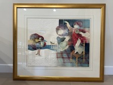 Alvar Sunol Original Color Lithograph of Two Figures with Flowers, Signed & Numbered 263/275 — listing 2