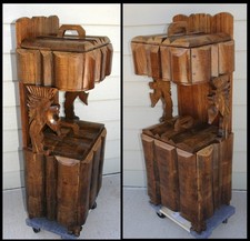 Antique Primitive Pine Sugar Chest / Cellarette on Turned Legs with Single Drawer — listing 5