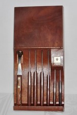 Vintage EKCO Flint Carving Set with Faux-Stag Handles in Green Presentation Box — listing 5