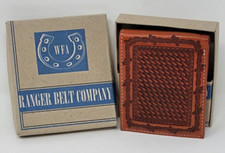 Ranger Belt Company Brown Croc-Embossed Genuine Leather Bifold Wallet — listing 4