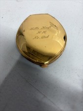 Vintage Round Engraved Compact / Powder Box Lid with Floral Scrollwork and Vacant Cartouche — listing 2
