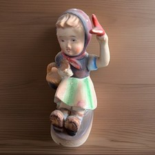 Vintage Hand-Painted Porcelain Figurine, Girl with Goose, likely Occupied Japan Era — listing 2