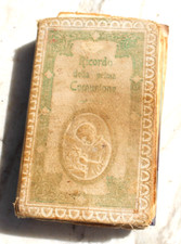 Antique 1921 First Communion Photograph of Young Boy in Tiger Oak Frame — listing 3